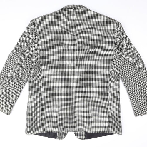 Burton Mens Black and White Check Blazer Size 46R
