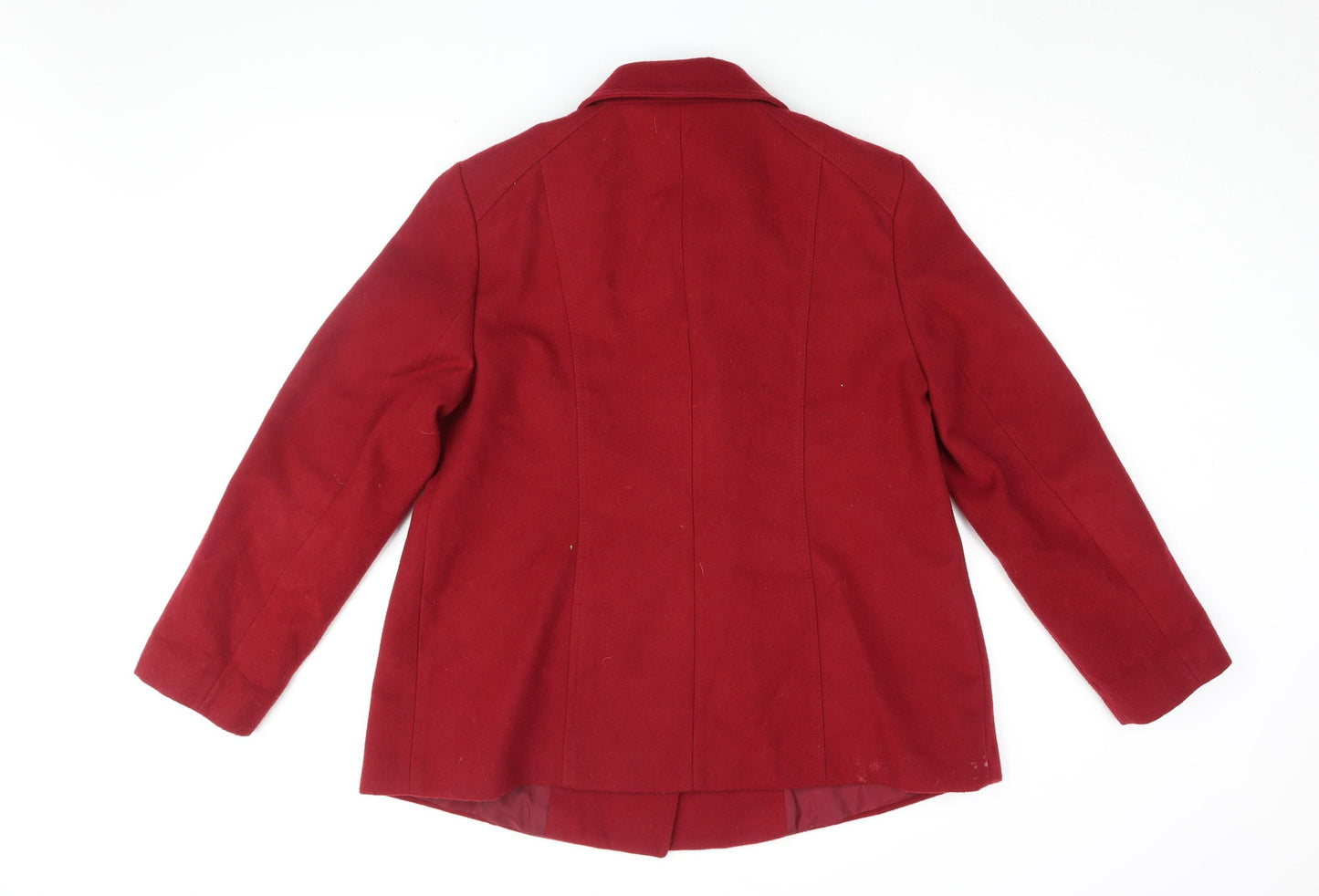 Bonmarché Women's Red Pea Coat Size 16 Double-Breasted