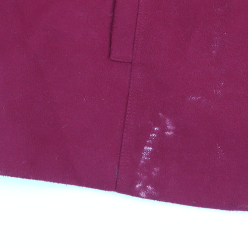 Bonmarché Women's Red Pea Coat Size 16 Double-Breasted