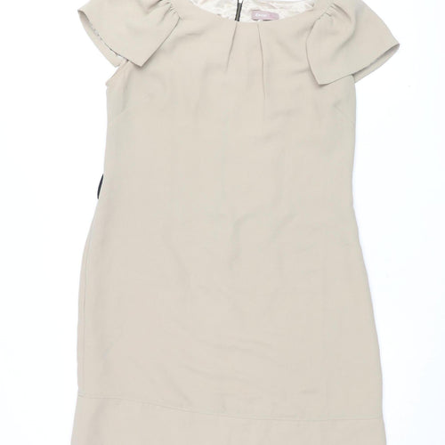 Awear Women's Beige Shift Dress, Size 12, Scoop Neck