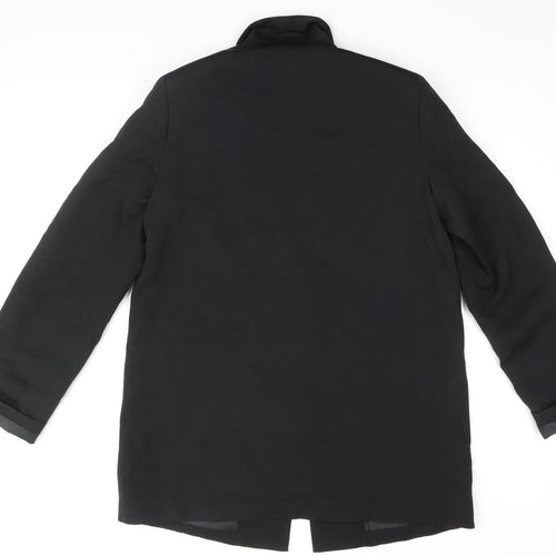 PrettyLittleThing Women's Black Long Coat Size 8