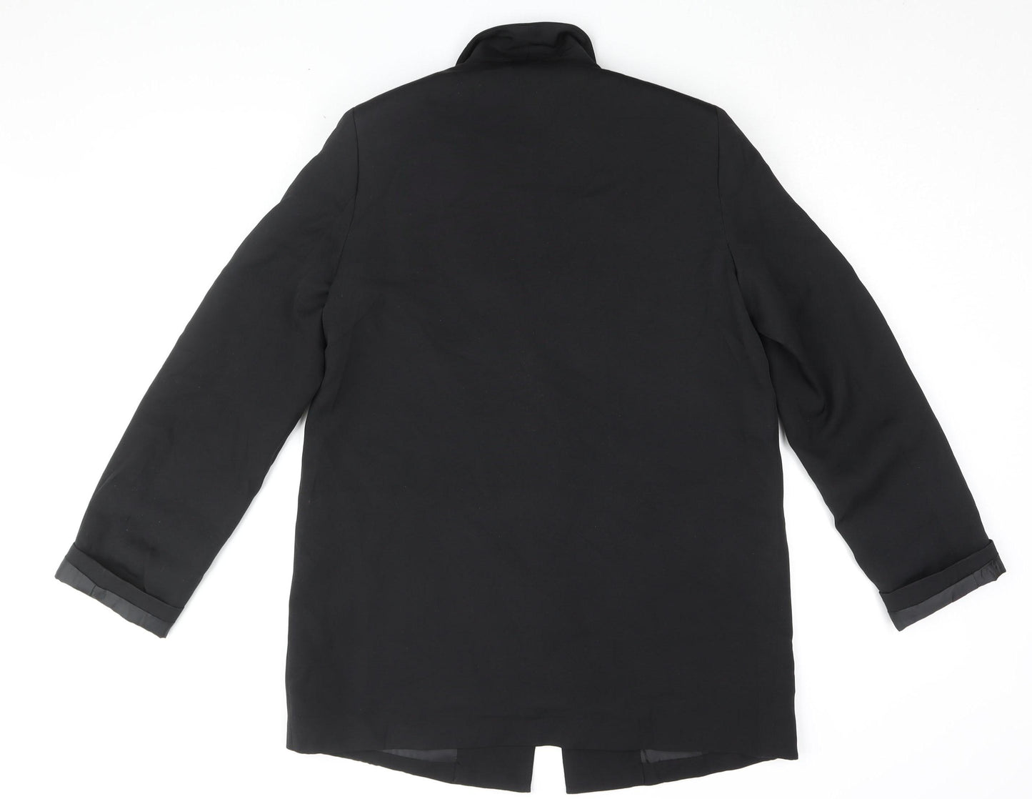 PrettyLittleThing Women's Black Long Coat Size 8