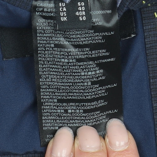Mexx Men's Blue Check Suit Waistcoat Size 40