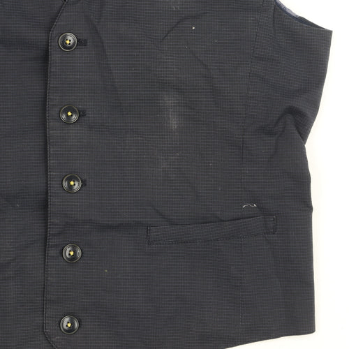 Mexx Men's Blue Check Suit Waistcoat Size 40