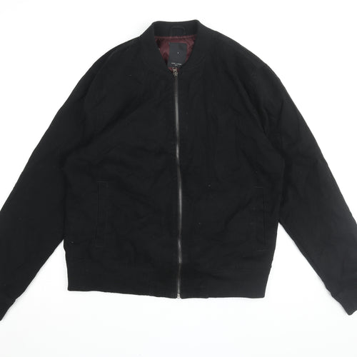 New Look Men's Black Bomber Jacket Size L