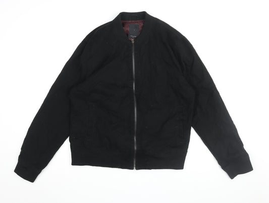 New Look Men's Black Bomber Jacket Size L