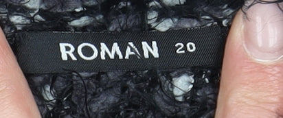 Roman Originals Women's Black Coatigan Size 20