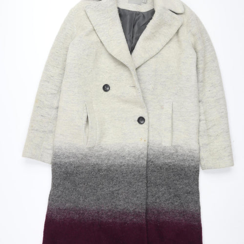 ASOS Women's Multicoloured Wool Blend Overcoat Size 8