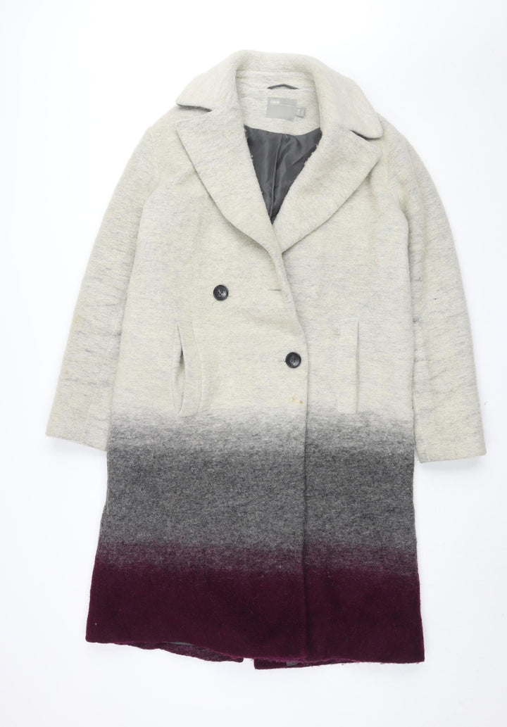 ASOS Women's Multicoloured Wool Blend Overcoat Size 8