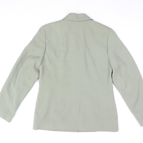 Fransa Women's Green Blazer, Size M, Two-Button Classic Fit