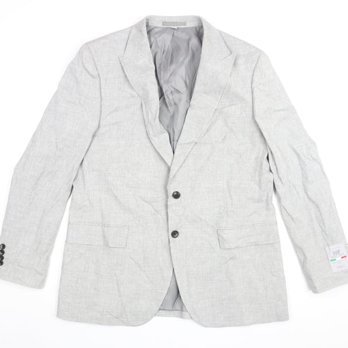 Marks and Spencer Men's Grey 42R Blazer, Linen Blend