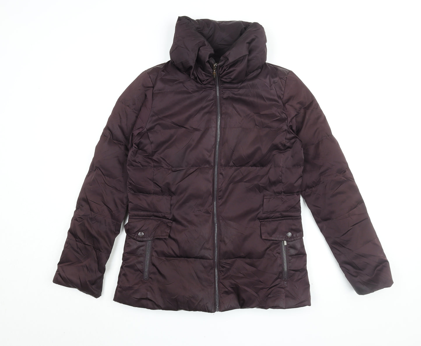 Cortefiel Women's Brown Puffer Jacket Size S Winter