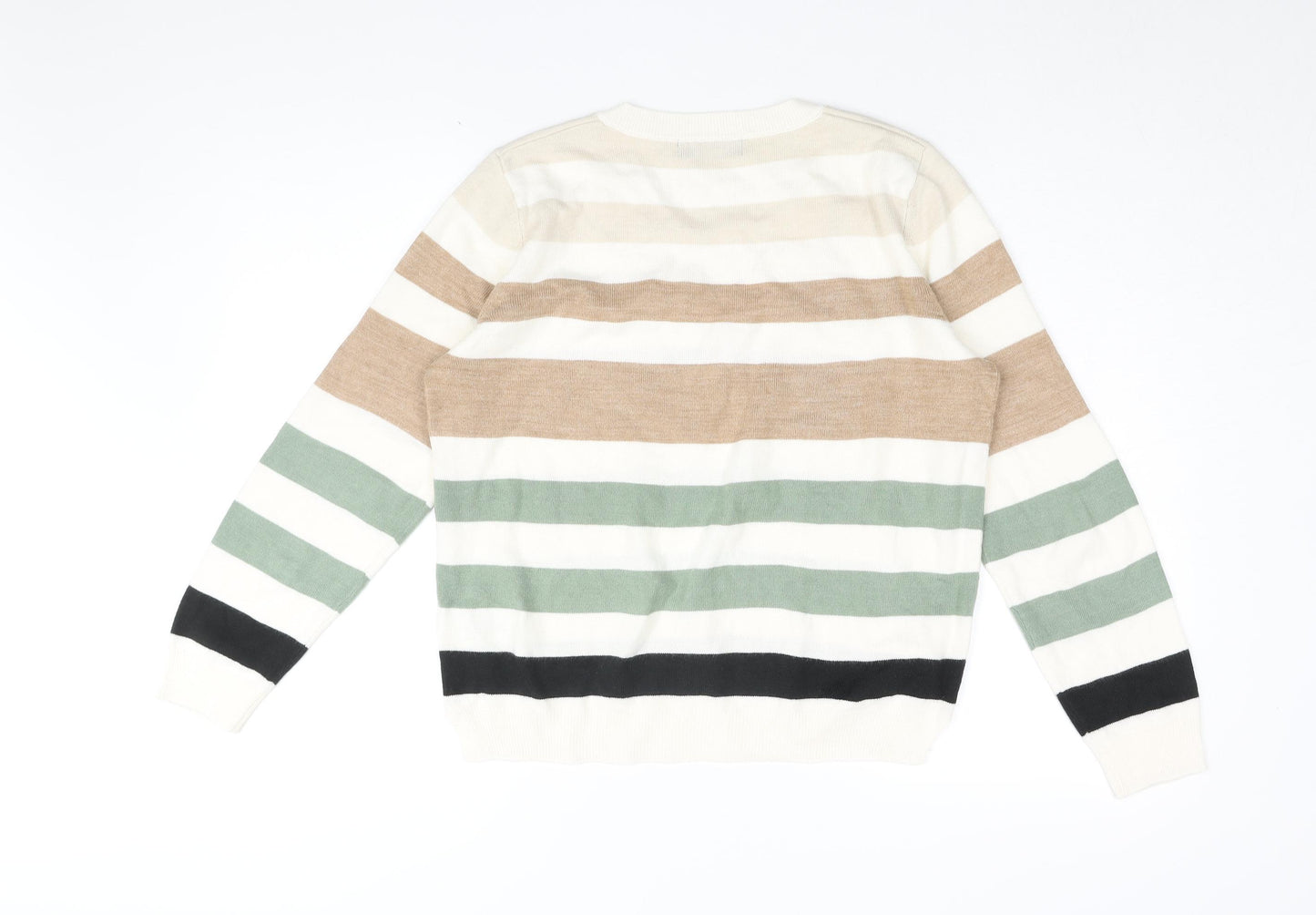 Marks and Spencer Women's Striped V-Neck Jumper