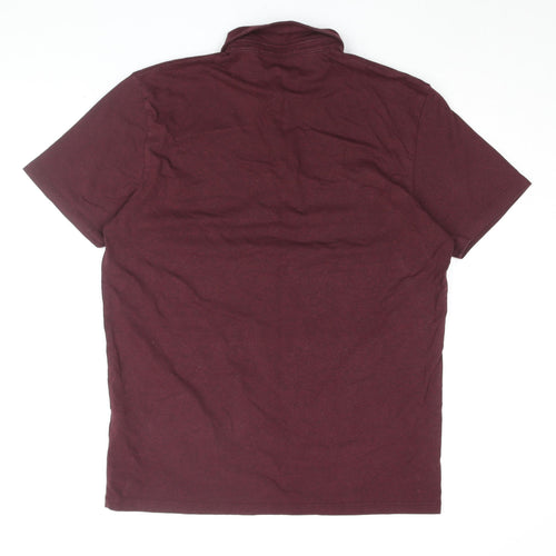 Next Men's Brown Polo Shirt L Short Sleeve Casual