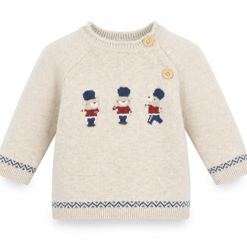 Next Beige Cotton Unisex Baby Jumper, 3-6 Months, Fun Design