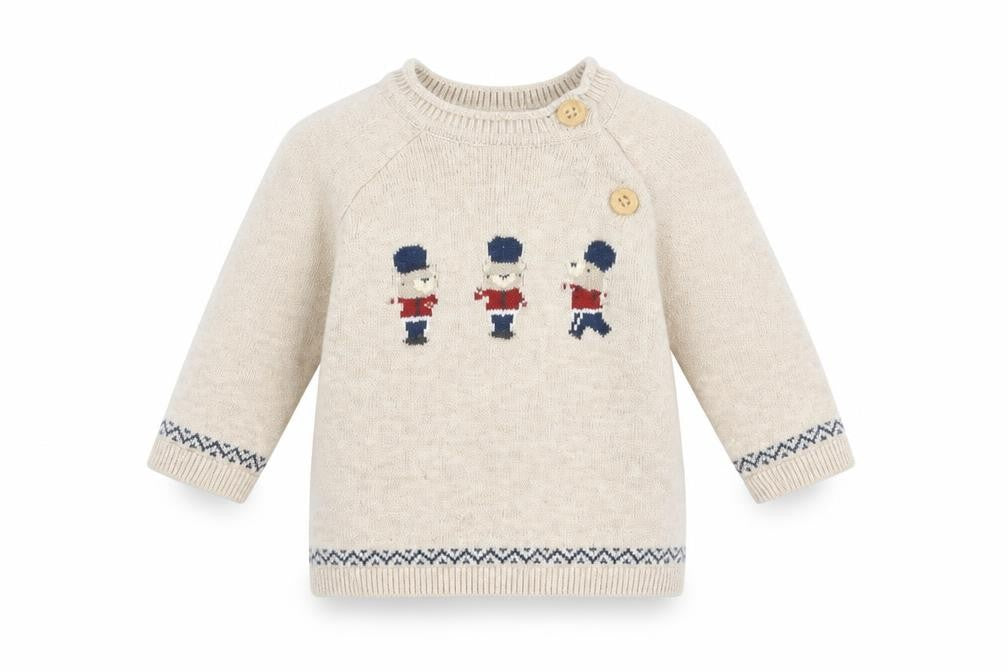 Next Beige Cotton Unisex Baby Jumper, 3-6 Months, Fun Design