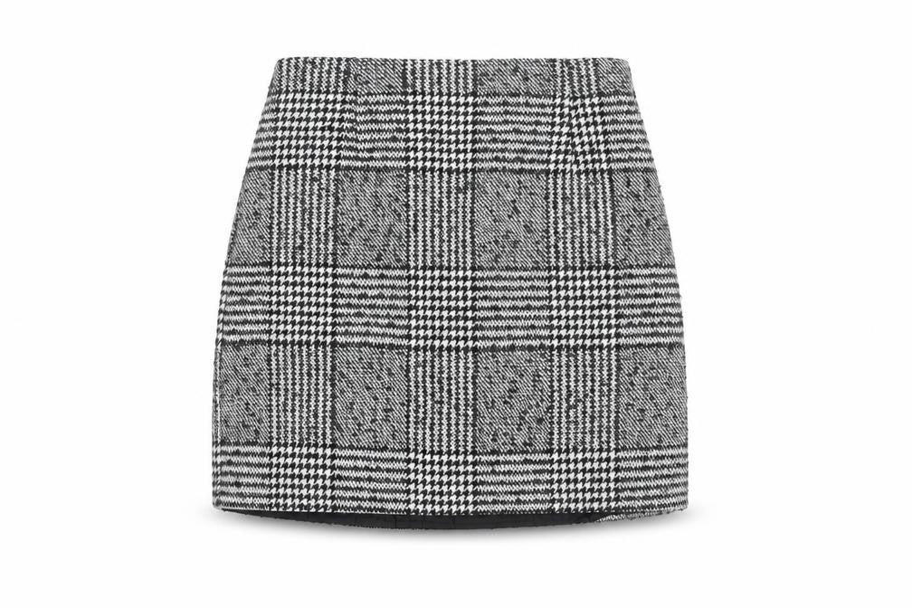 Front view of New Look Women's Black Plaid Short Skirt, size 6