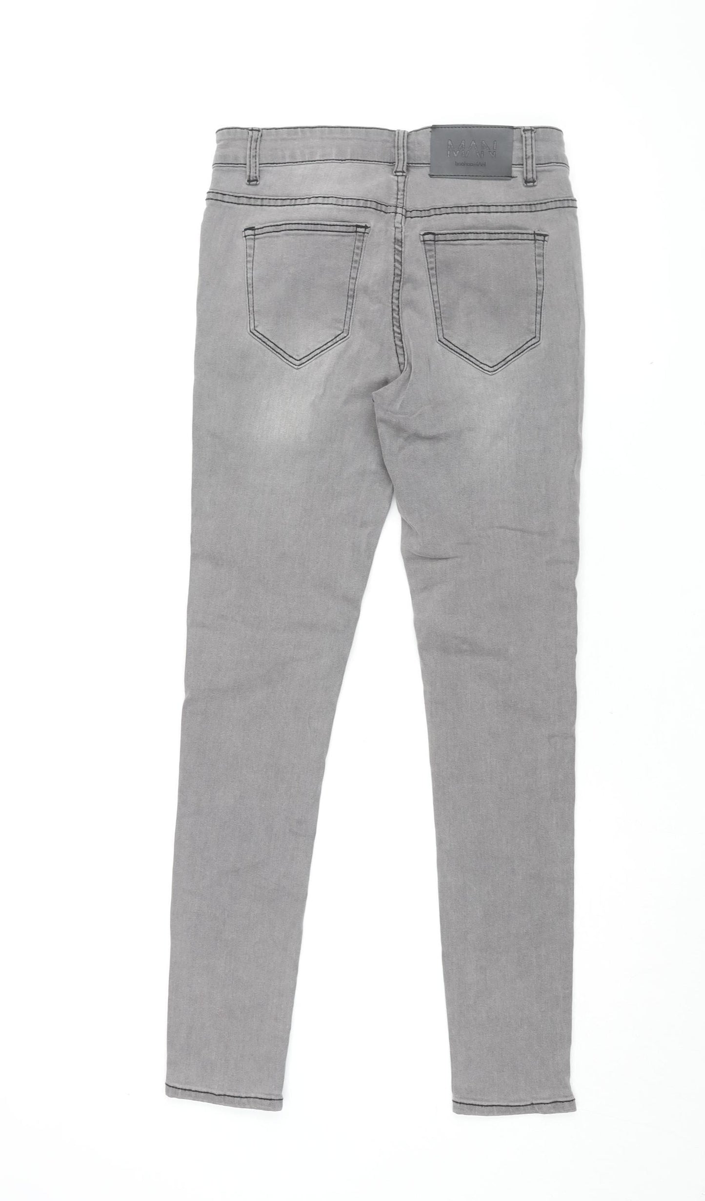 boohooMAN Men's Grey Skinny Jeans Size 30