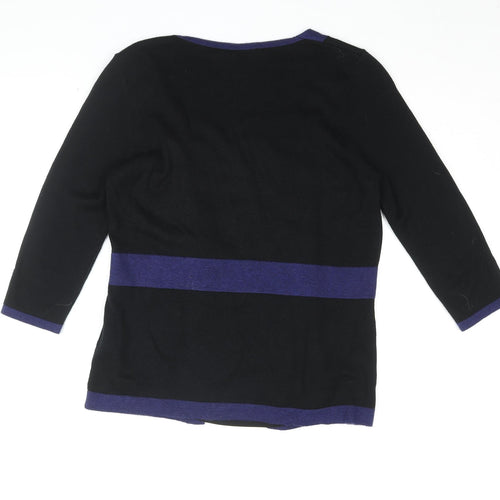 Per Una Women's Black 3/4 Sleeve Knit Blouse - Size 12