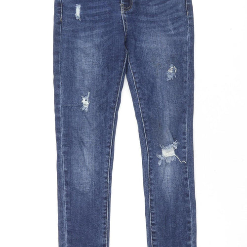 Redial Women's Blue Skinny Distressed Jeans XS