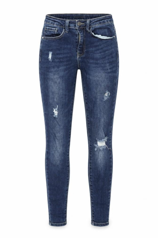 Redial Women's Blue Skinny Distressed Jeans XS