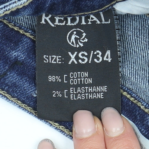 Redial Women's Blue Skinny Distressed Jeans XS