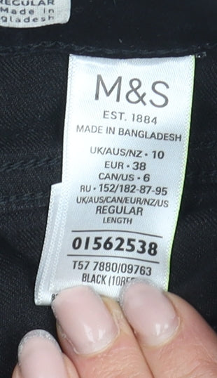 Marks and Spencer Women's Black Straight Jeans Size 10