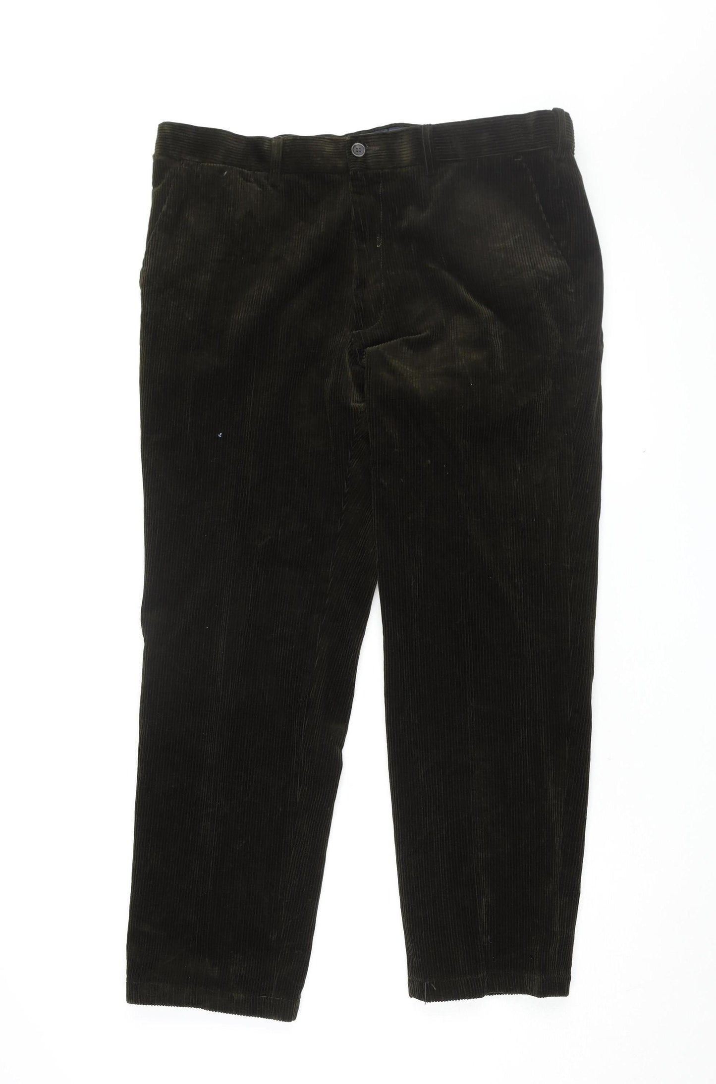 Marks and Spencer Men's Green Corduroy Khakis