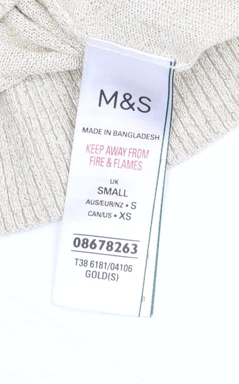 Marks and Spencer Women's Gold Roll Neck Sweater