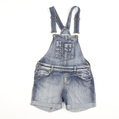 Topshop Women Blue Denim Dungaree - Size 12, Adjustable Straps