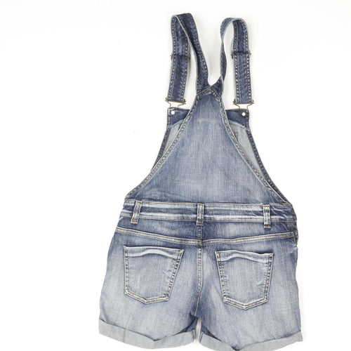 Topshop Women Blue Denim Dungaree - Size 12, Adjustable Straps