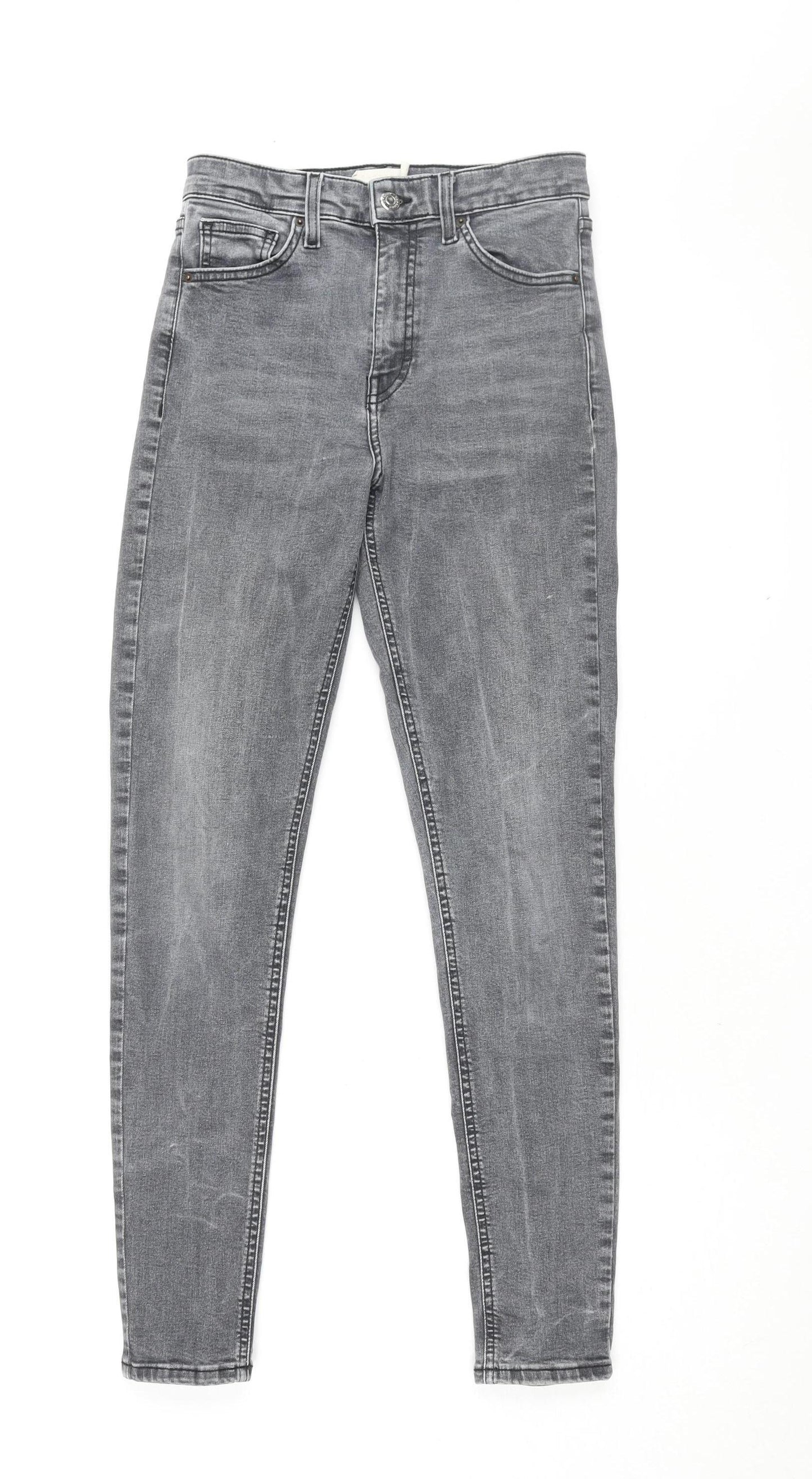 Topshop Women's Grey Skinny Jeans, Size 12