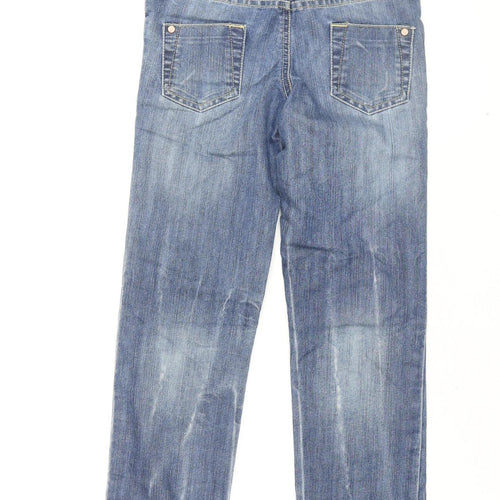 Marks and Spencer Girls Blue Straight Jeans, Size 10 Years