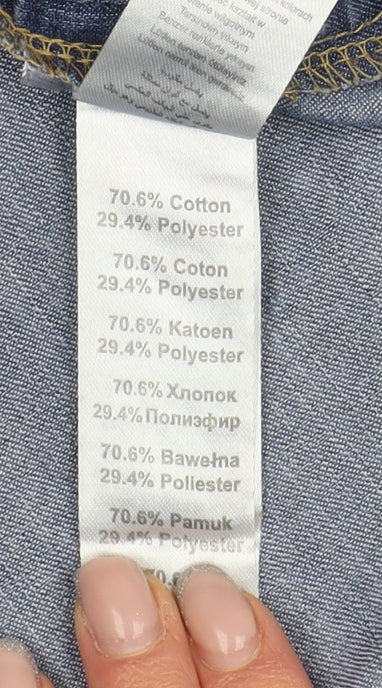 New Look Women's Blue Denim Button-Up Shirt Size 10