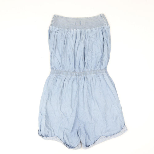 Next Women's Blue Playsuit, Size 12, Cotton Chambray