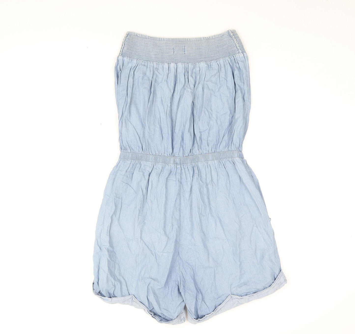 Next Women's Blue Playsuit, Size 12, Cotton Chambray