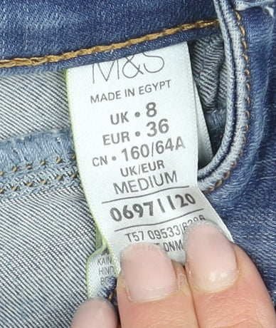 Marks and Spencer Women's Blue Skinny Jeans, Size 8