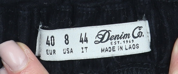 Denim Co. Women's Black Paperbag Corduroy Jeans Size 12