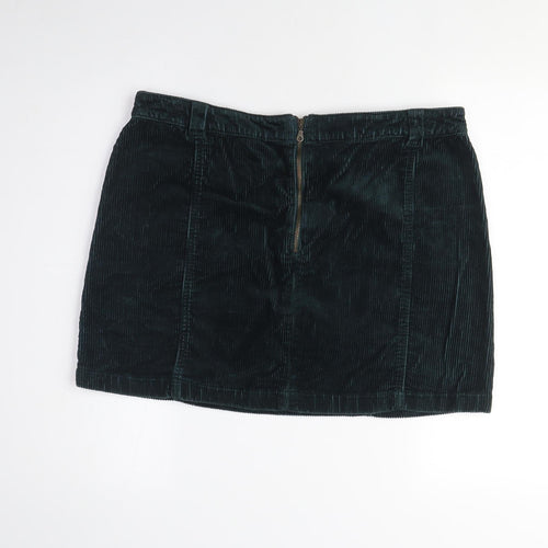 Marks and Spencer Green Corduroy Skirt, Women, Size 16