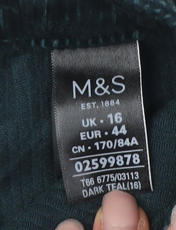 Marks and Spencer Green Corduroy Skirt, Women, Size 16