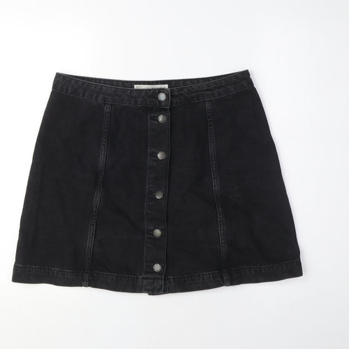 Topshop Women's Black A-Line Mini Skirt Size 32