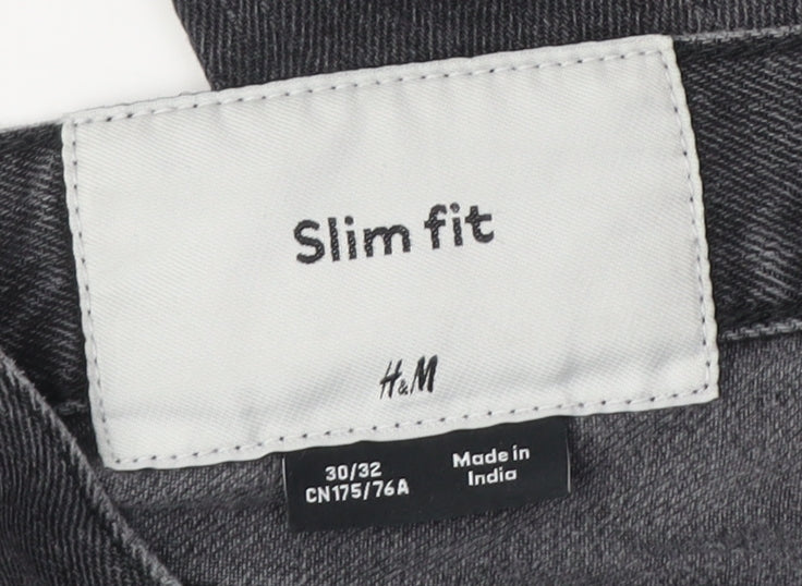 H&M Men's Grey Slim 30x32 Denim Jeans