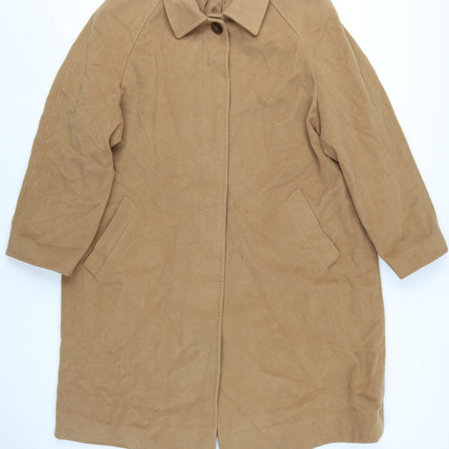 Quattro più Women's Beige Wool Cashmere Overcoat Size 16