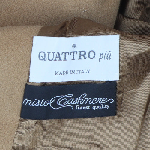 Quattro più Women's Beige Wool Cashmere Overcoat Size 16