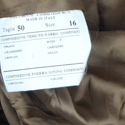 Quattro più Women's Beige Wool Cashmere Overcoat Size 16