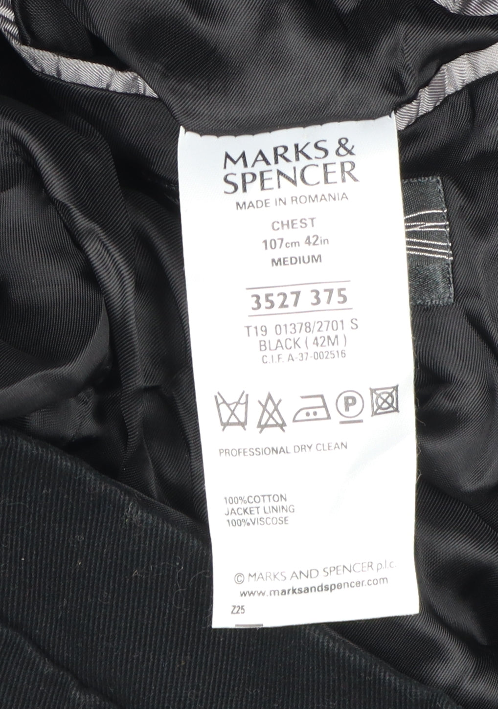 Marks and Spencer Men's Black 42R Blazer