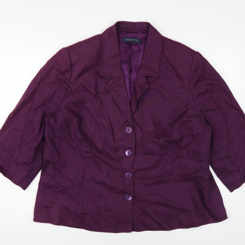 Windsmoor Women's Purple Blazer, Size 20, Linen Classic Jacket