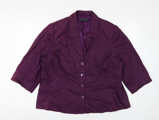 Windsmoor Women's Purple Blazer, Size 20, Linen Classic Jacket