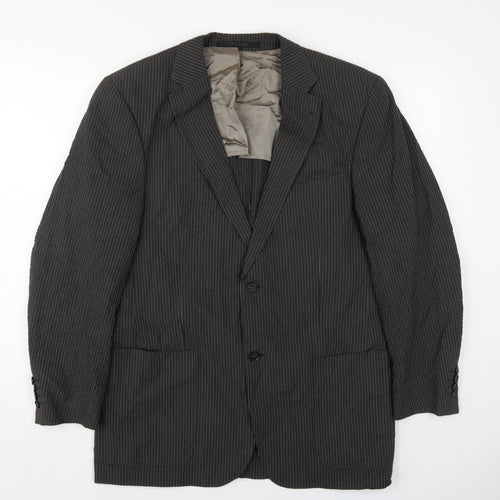 Strellson Men's Black Pinstripe Blazer 48R Business