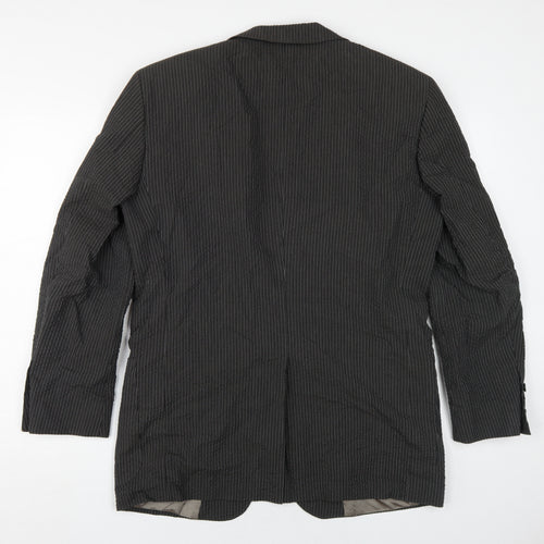 Strellson Men's Black Pinstripe Blazer 48R Business